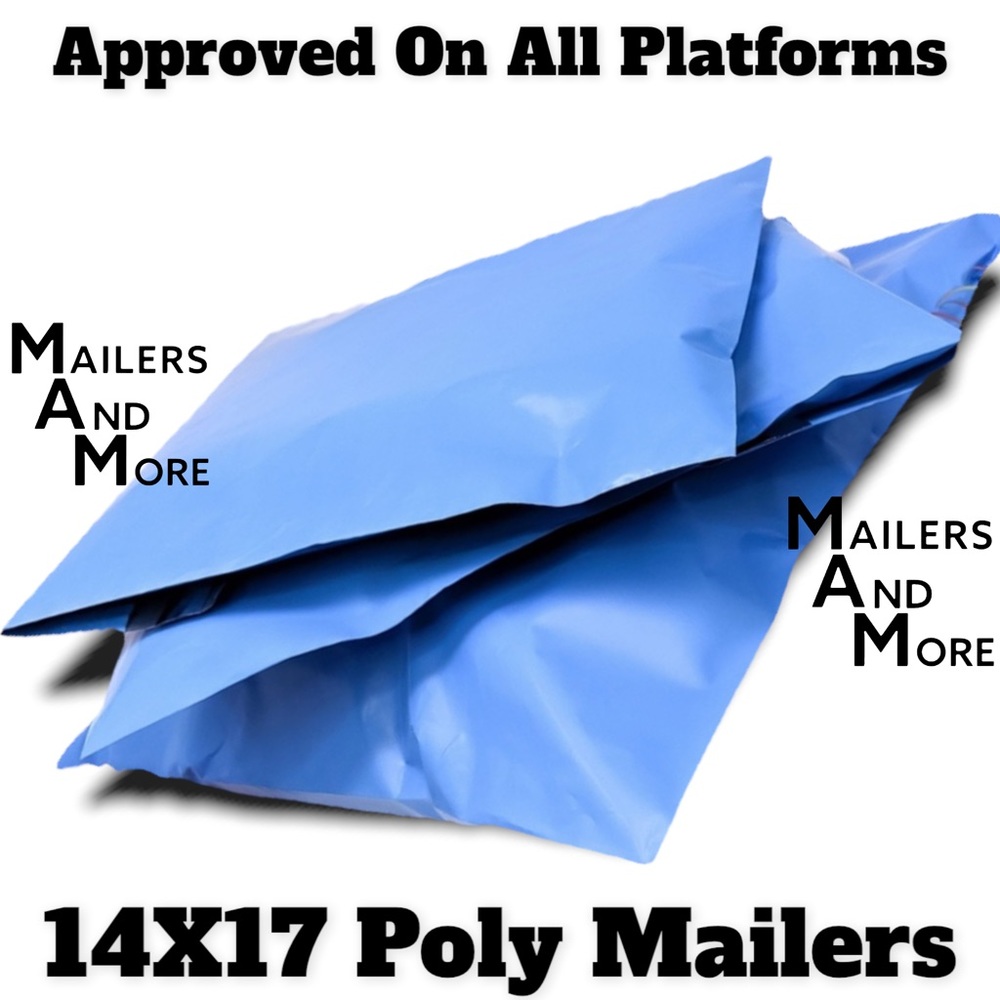 25 14x17 Poly Mailers Blue Shipping Envelopes PRICE IS FIRM - Picture 3 of 4